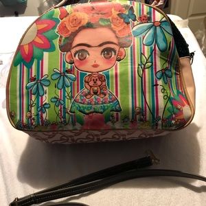 Green Striped Frida Khalo Tote